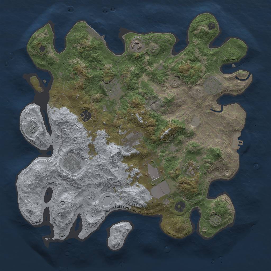 Rust Map: Procedural Map, Size: 3750, Seed: 740070971, 17 Monuments