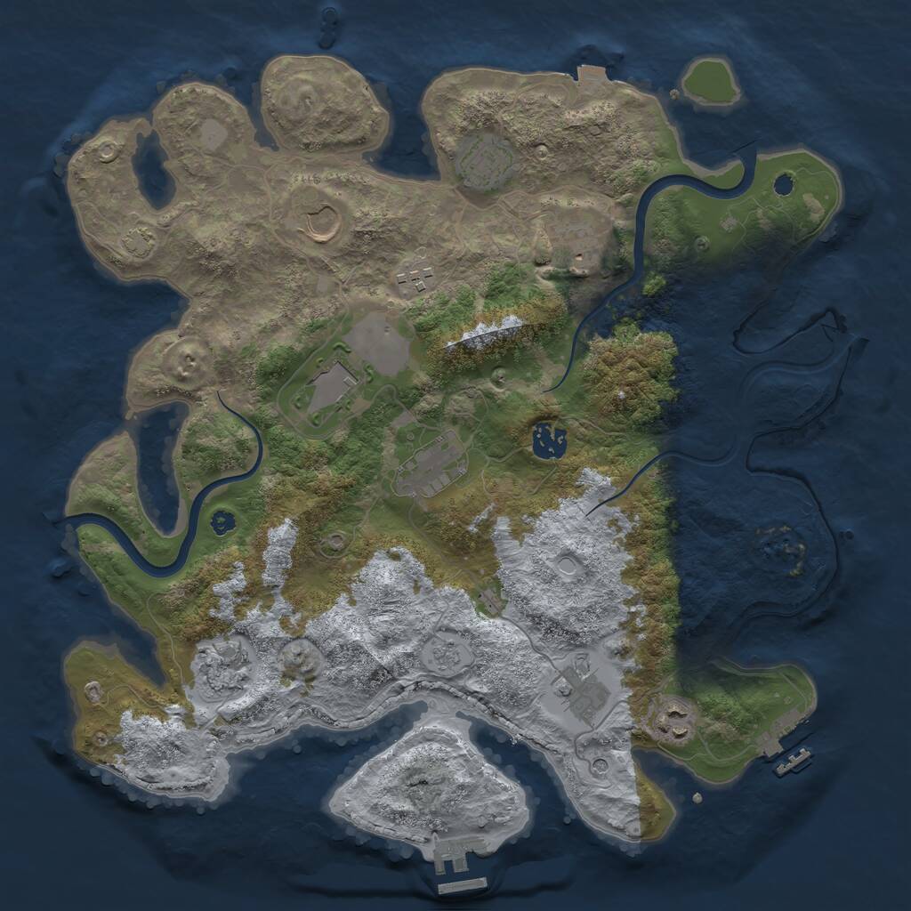 Rust Map: Procedural Map, Size: 3750, Seed: 1632017408, 16 Monuments