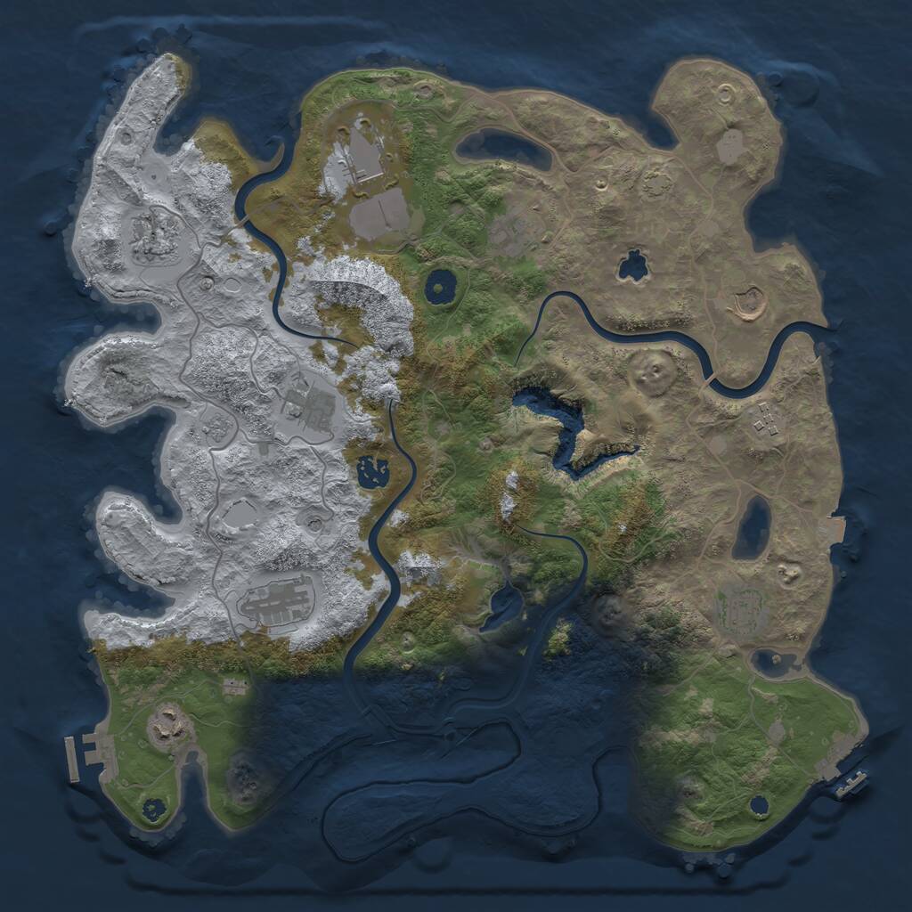 Rust Map: Procedural Map, Size: 4000, Seed: 77687999, 16 Monuments