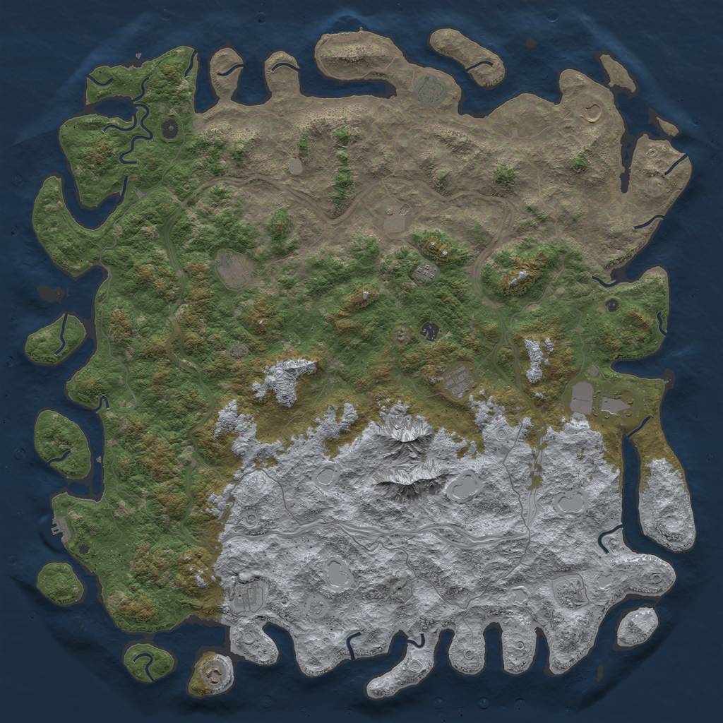 Rust Map: Procedural Map, Size: 6000, Seed: 13246, 19 Monuments