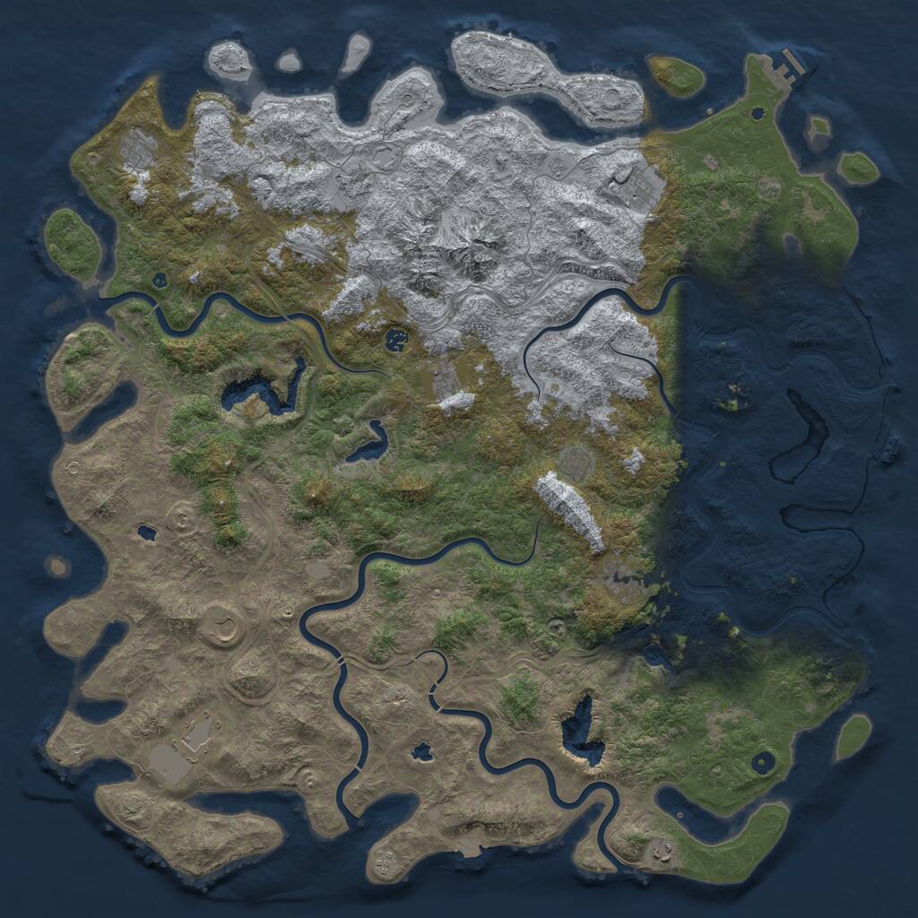 Rust Map: Procedural Map, Size: 6000, Seed: 24876558, 17 Monuments