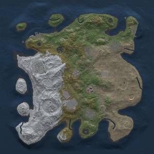 Thumbnail Rust Map: Procedural Map, Size: 3500, Seed: 33143818, 18 Monuments