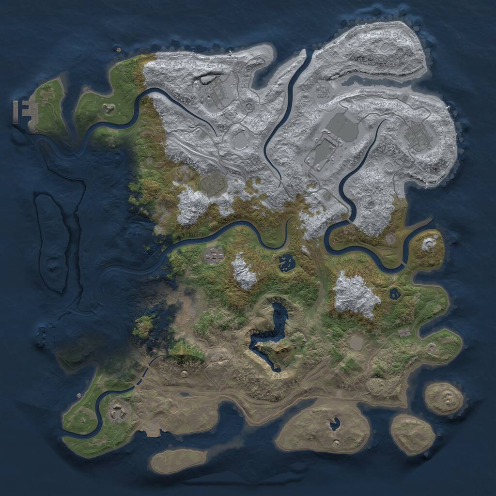 Rust Map: Procedural Map, Size: 4250, Seed: 645611891, 14 Monuments