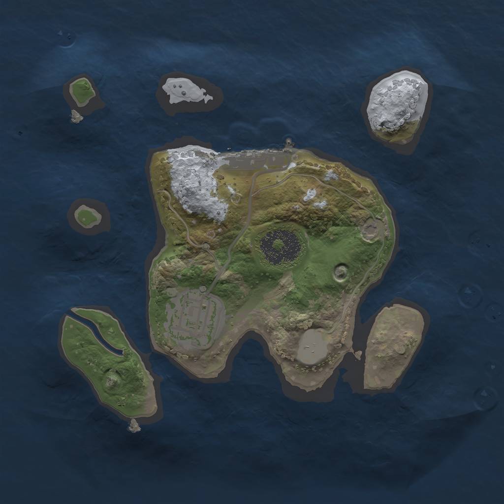 Rust Map: Procedural Map, Size: 2000, Seed: 6891, 5 Monuments