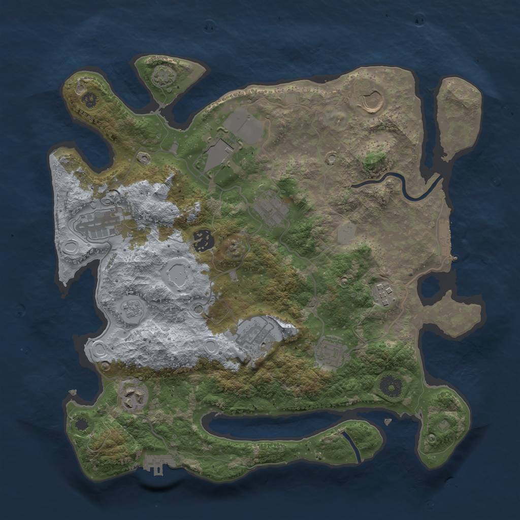 Rust Map: Procedural Map, Size: 3500, Seed: 468484226, 17 Monuments