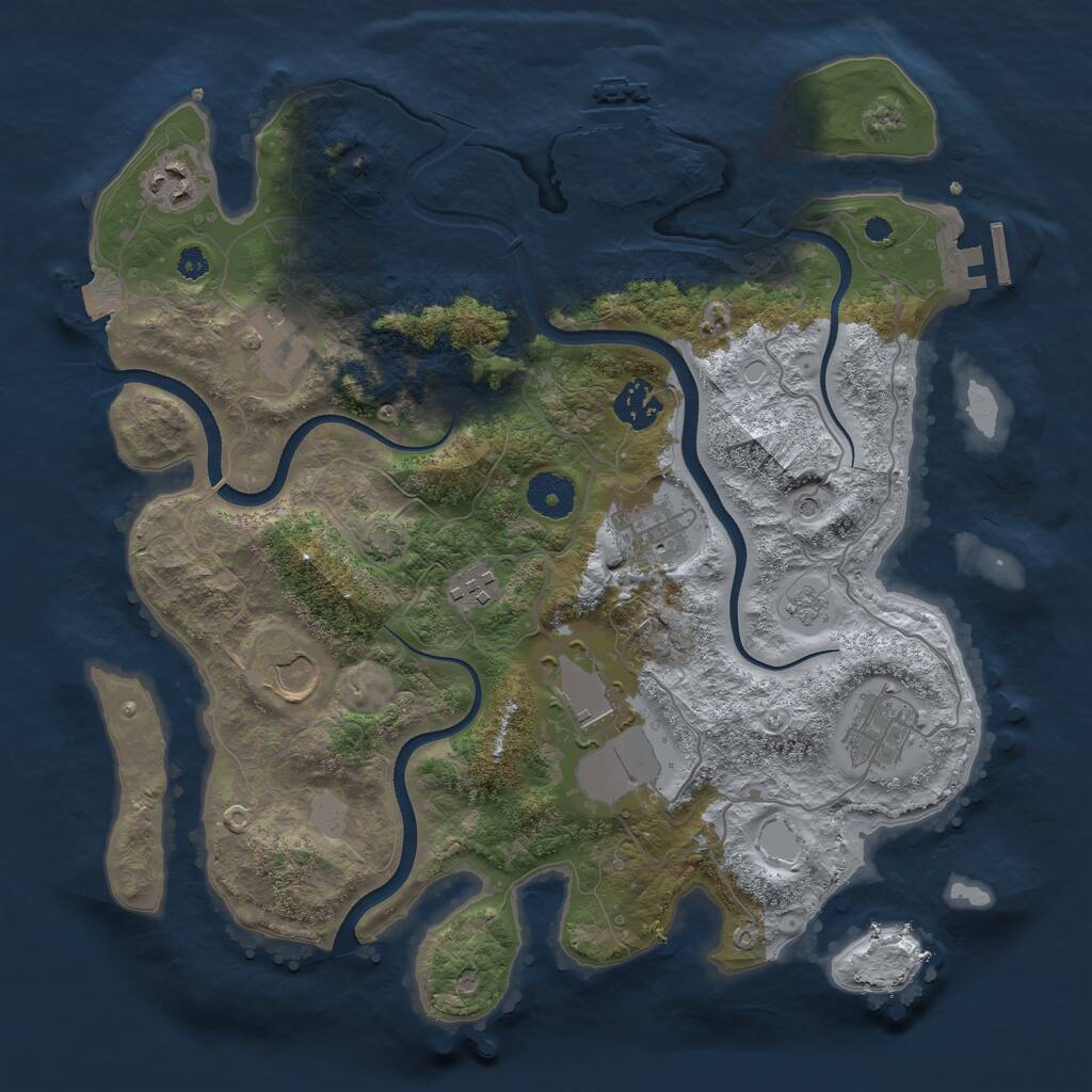 Rust Map: Procedural Map, Size: 3500, Seed: 1604100629, 14 Monuments