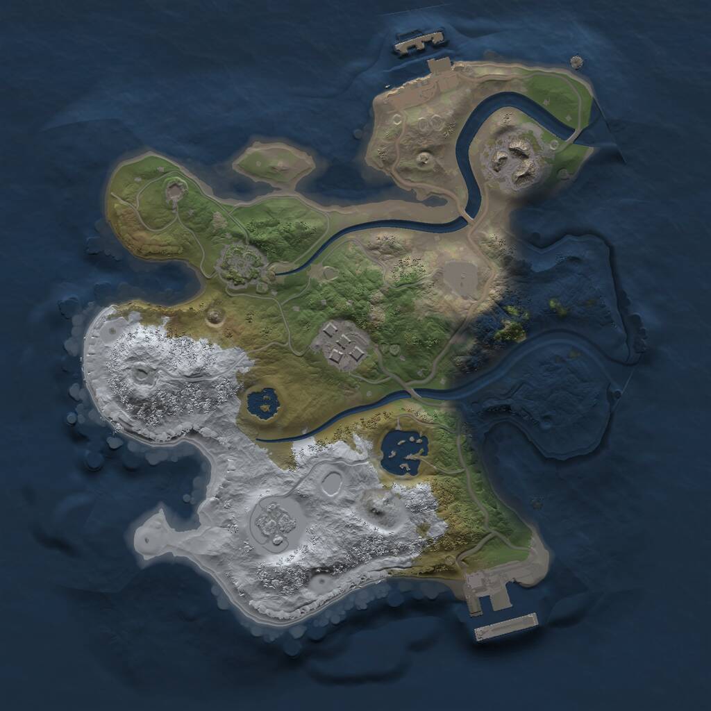 Rust Map: Procedural Map, Size: 2250, Seed: 88312864, 8 Monuments