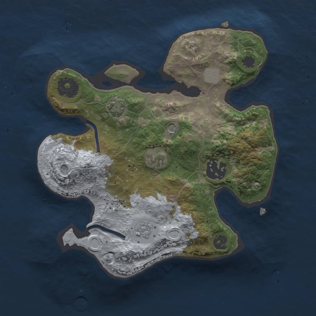 Rust Map: Procedural Map, Size: 2250, Seed: 88312864, 7 Monuments