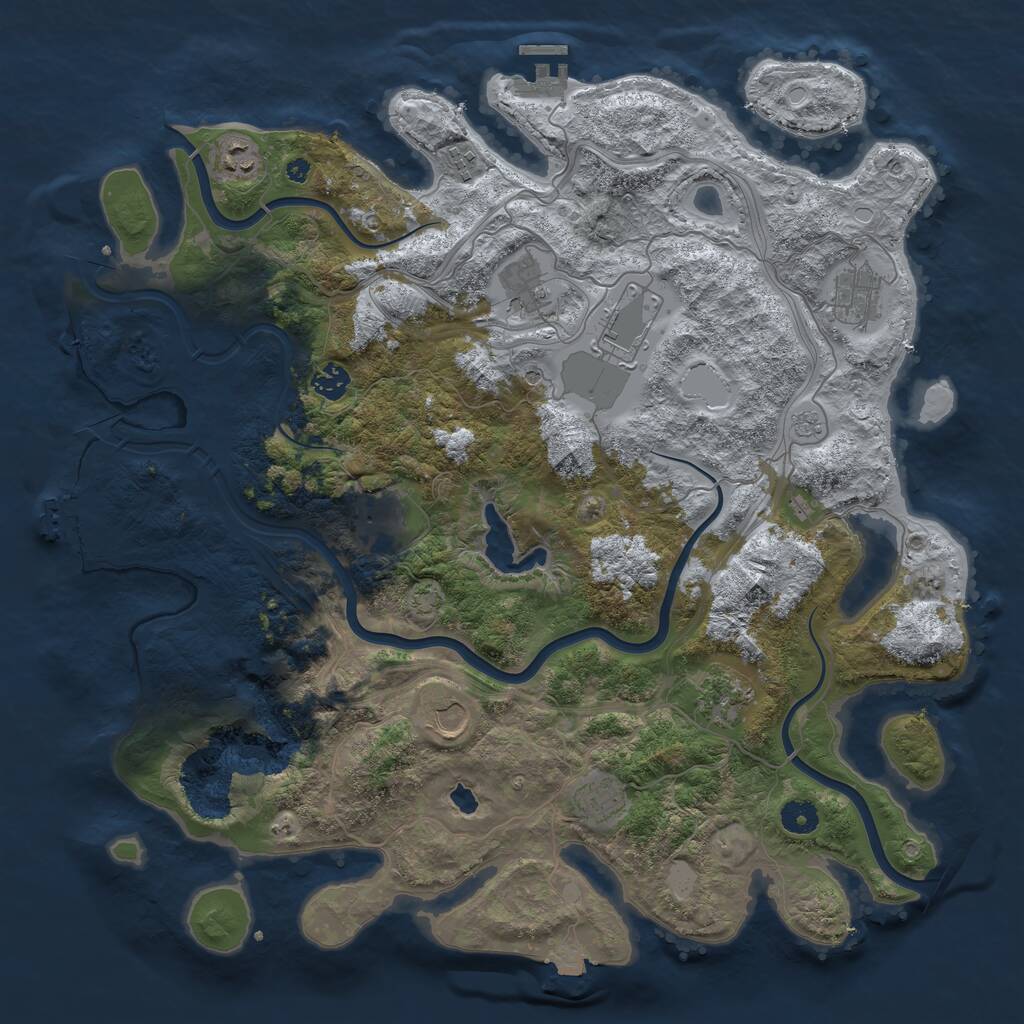 Rust Map: Procedural Map, Size: 4250, Seed: 1462456631, 16 Monuments