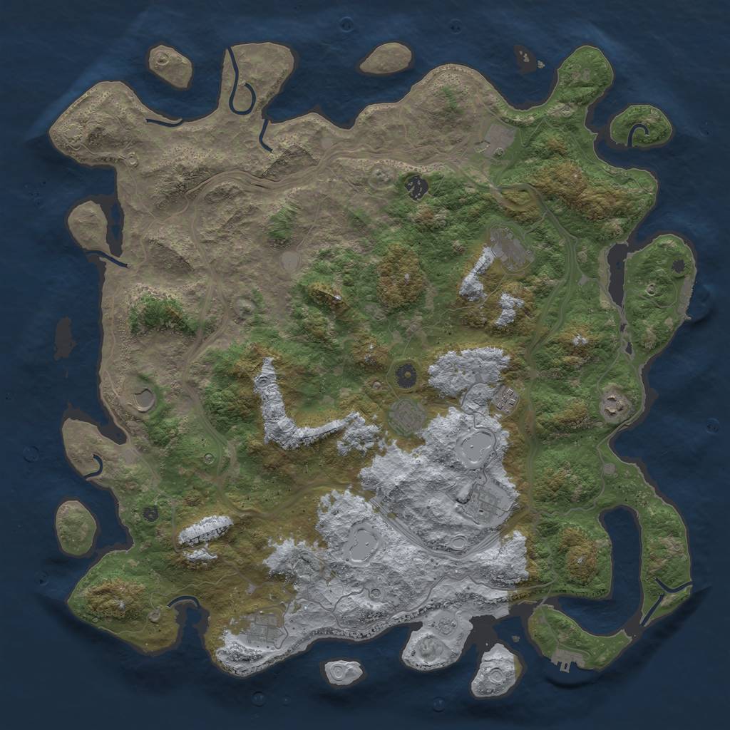 Rust Map: Procedural Map, Size: 4800, Seed: 818578054, 17 Monuments