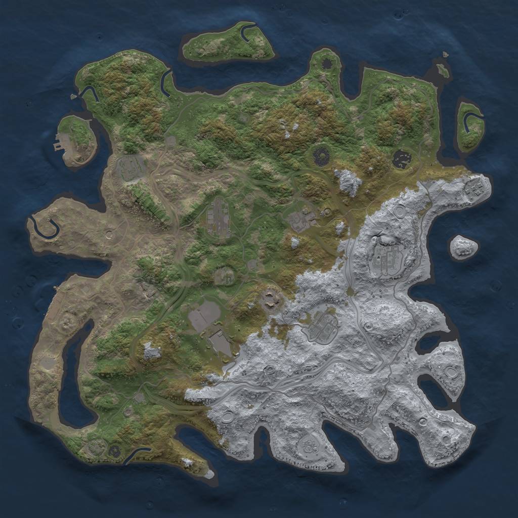 Rust Map: Procedural Map, Size: 4250, Seed: 11590811, 17 Monuments