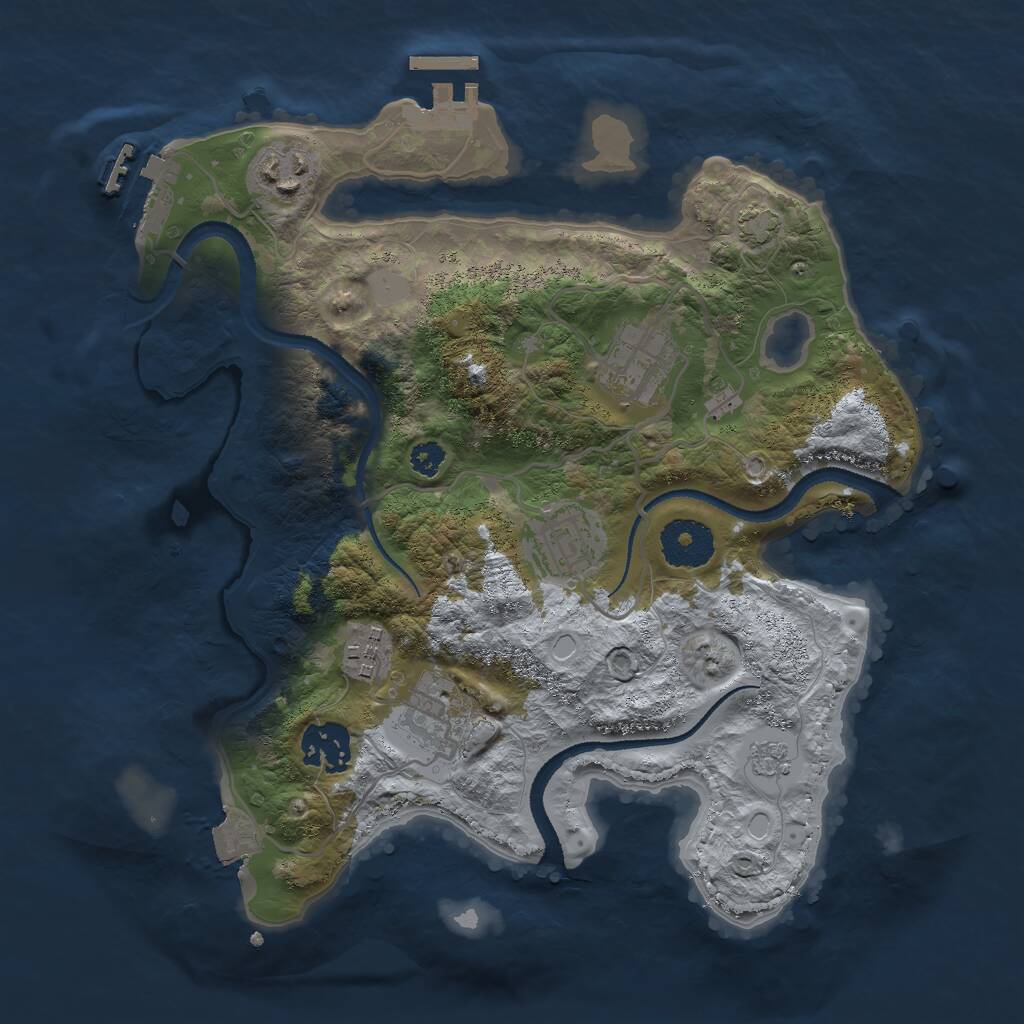 Rust Map: Procedural Map, Size: 3000, Seed: 131704073, 11 Monuments