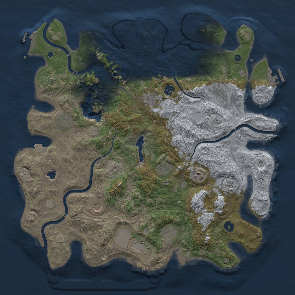 Rust Map: Procedural Map, Size: 4400, Seed: 48924547, 17 Monuments