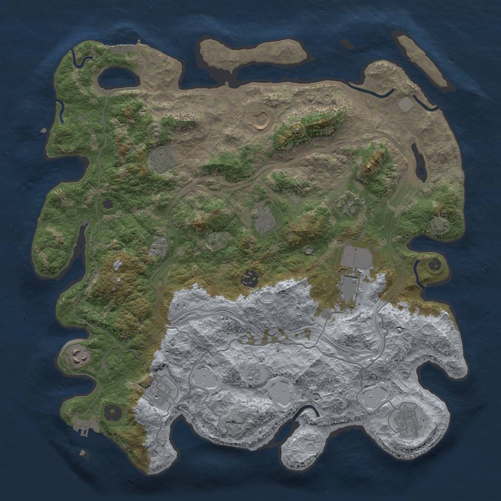 Rust Map: Procedural Map, Size: 4250, Seed: 26479277, 18 Monuments