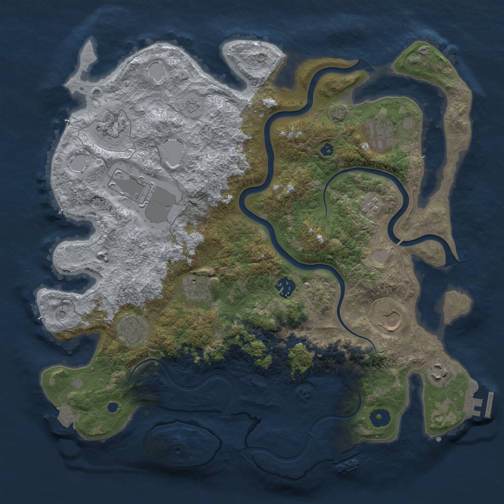 Rust Map: Procedural Map, Size: 3900, Seed: 96793636, 15 Monuments