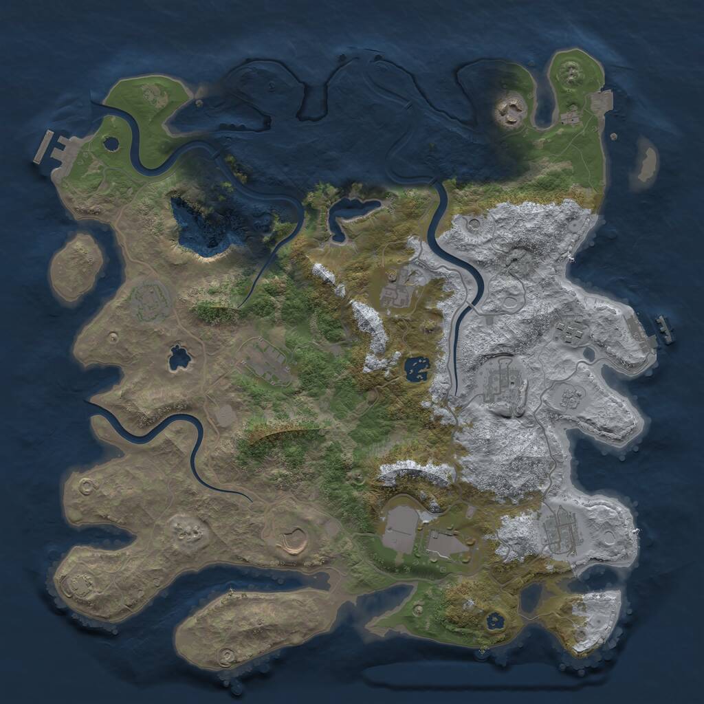 Rust Map: Procedural Map, Size: 4000, Seed: 35961531, 16 Monuments