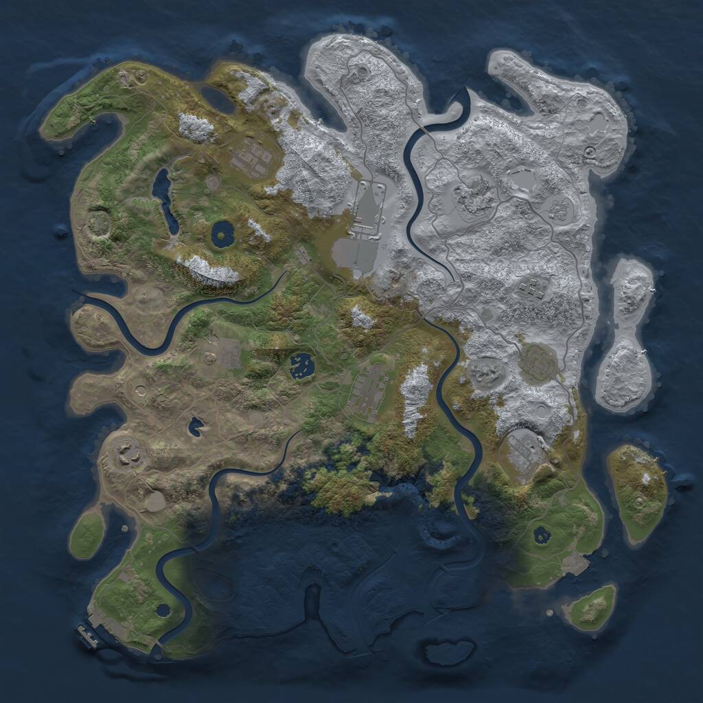 Rust Map: Procedural Map, Size: 4100, Seed: 91232153, 15 Monuments
