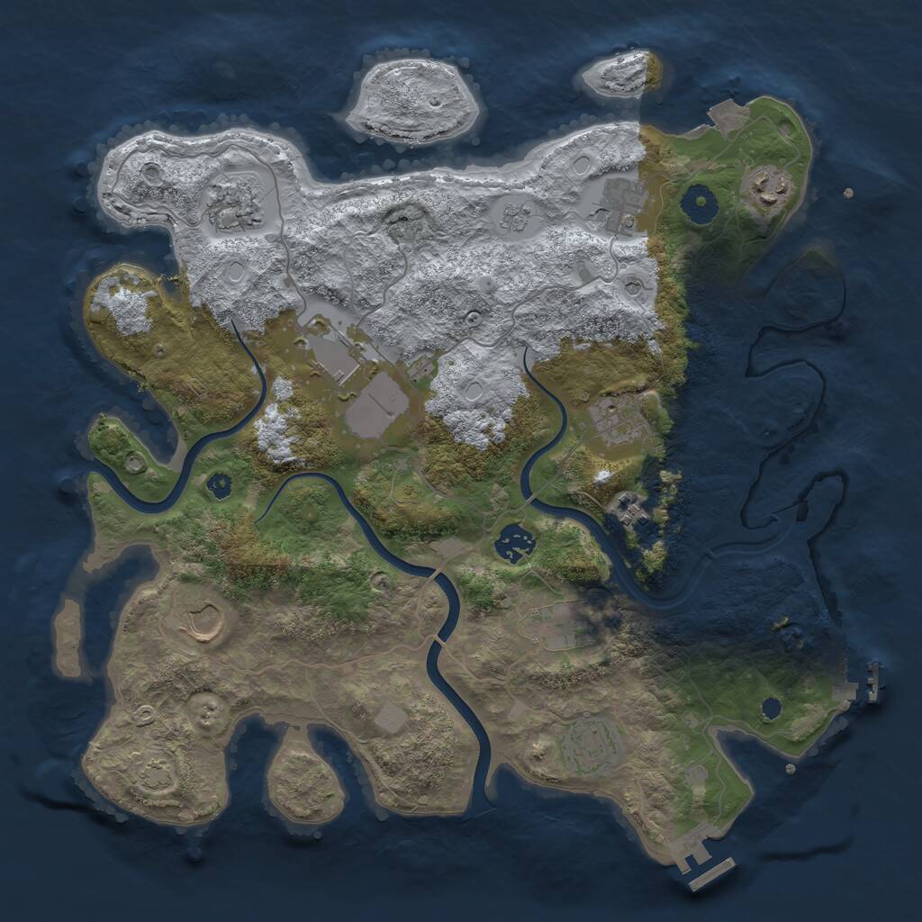 Rust Map: Procedural Map, Size: 3700, Seed: 29506301, 16 Monuments