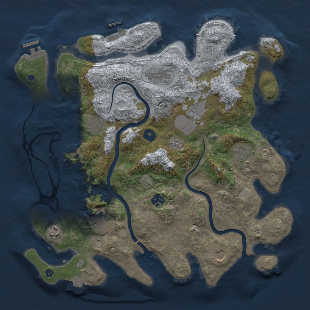 Rust Map: Procedural Map, Size: 3800, Seed: 76464607, 15 Monuments