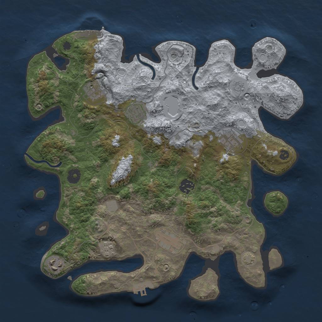 Rust Map: Procedural Map, Size: 3400, Seed: 51584358, 15 Monuments