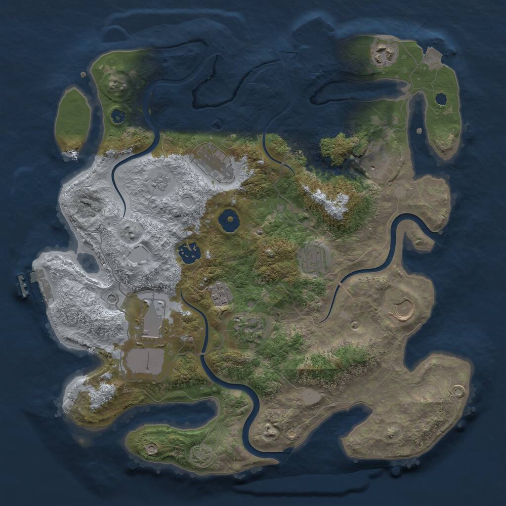 Rust Map: Procedural Map, Size: 3550, Seed: 26160604, 15 Monuments