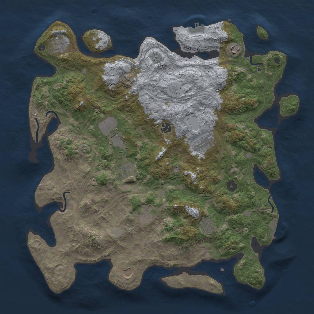 Rust Map: Procedural Map, Size: 4400, Seed: 53355549, 18 Monuments