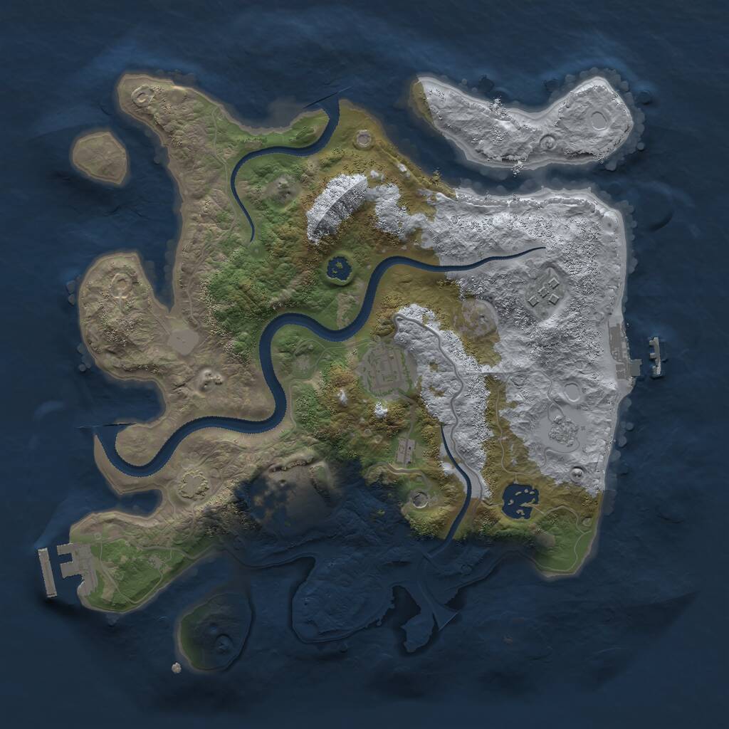 Rust Map: Procedural Map, Size: 3000, Seed: 496473837, 10 Monuments