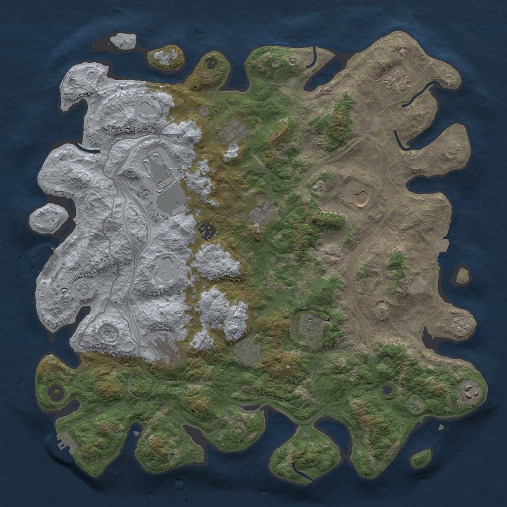 Rust Map: Procedural Map, Size: 4500, Seed: 2023062001, 19 Monuments