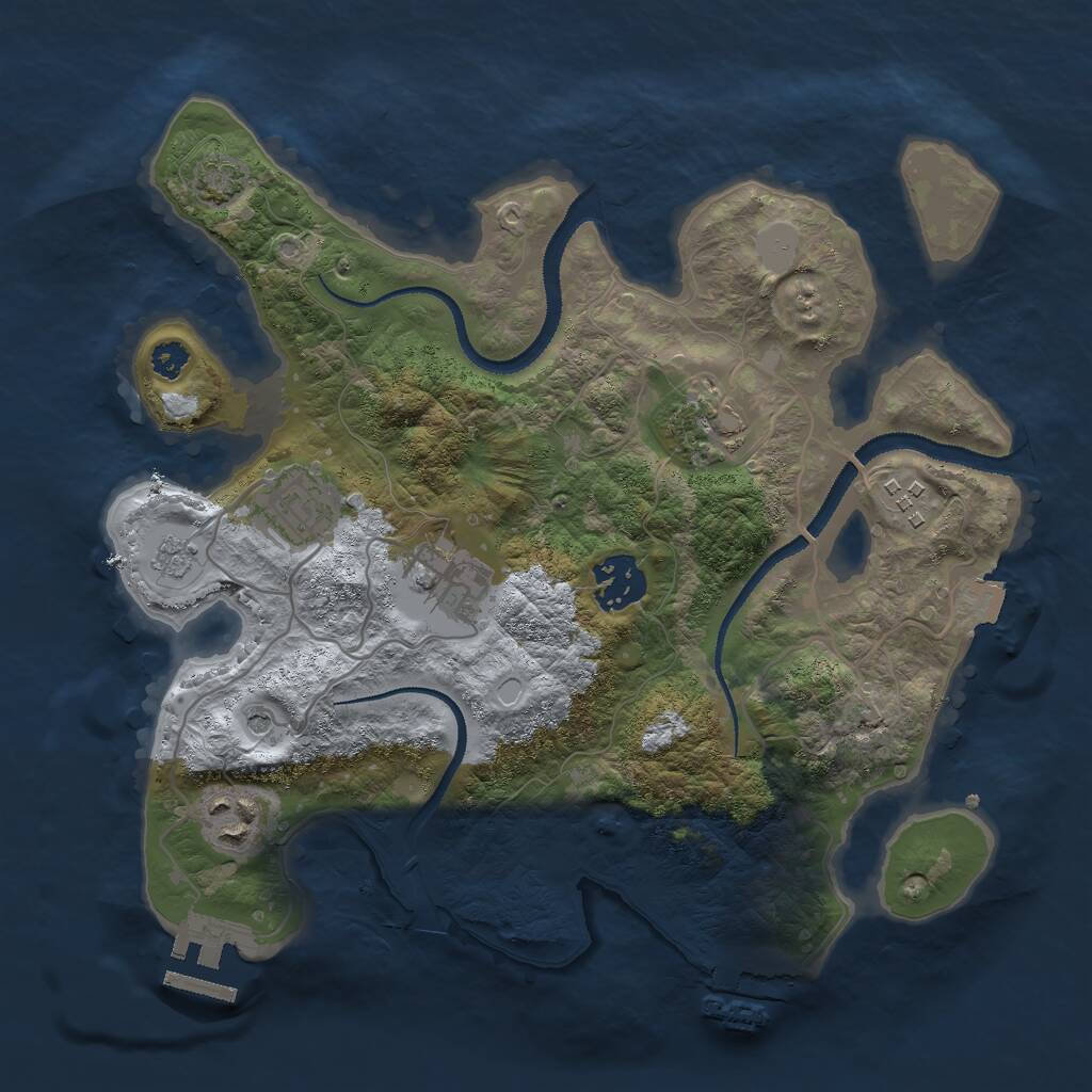 Rust Map: Procedural Map, Size: 3000, Seed: 2016213220, 12 Monuments