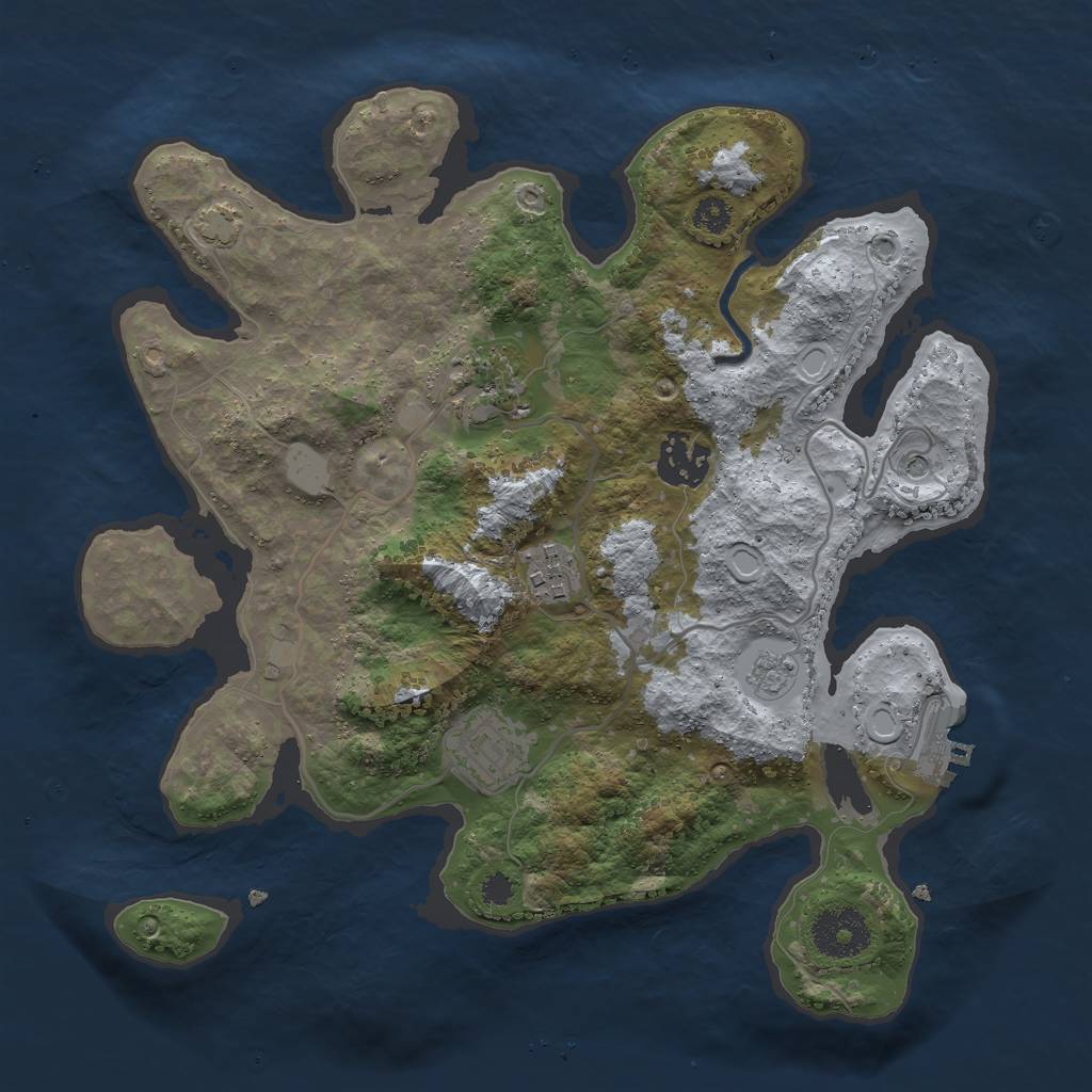 Rust Map: Procedural Map, Size: 3000, Seed: 31193, 11 Monuments