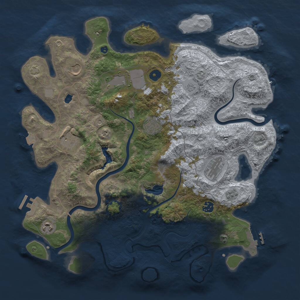 Rust Map: Procedural Map, Size: 4000, Seed: 15714, 14 Monuments