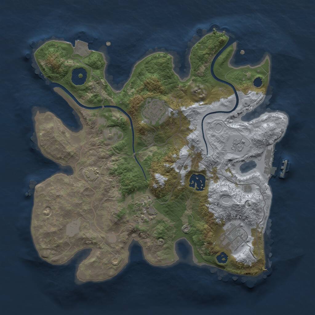 Rust Map: Procedural Map, Size: 2800, Seed: 1536313449, 8 Monuments