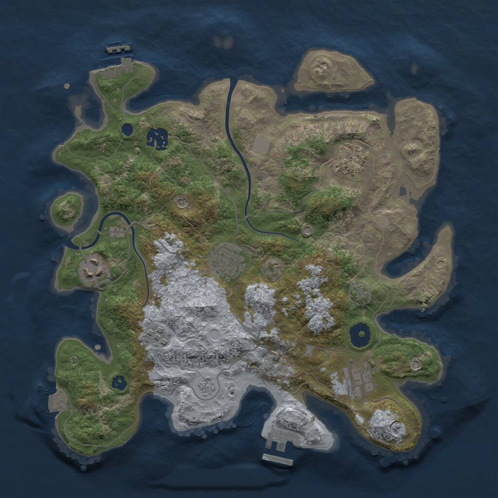 Rust Map: Procedural Map, Size: 3300, Seed: 317418346, 12 Monuments
