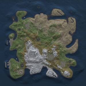 Thumbnail Rust Map: Procedural Map, Size: 3300, Seed: 317418346, 14 Monuments