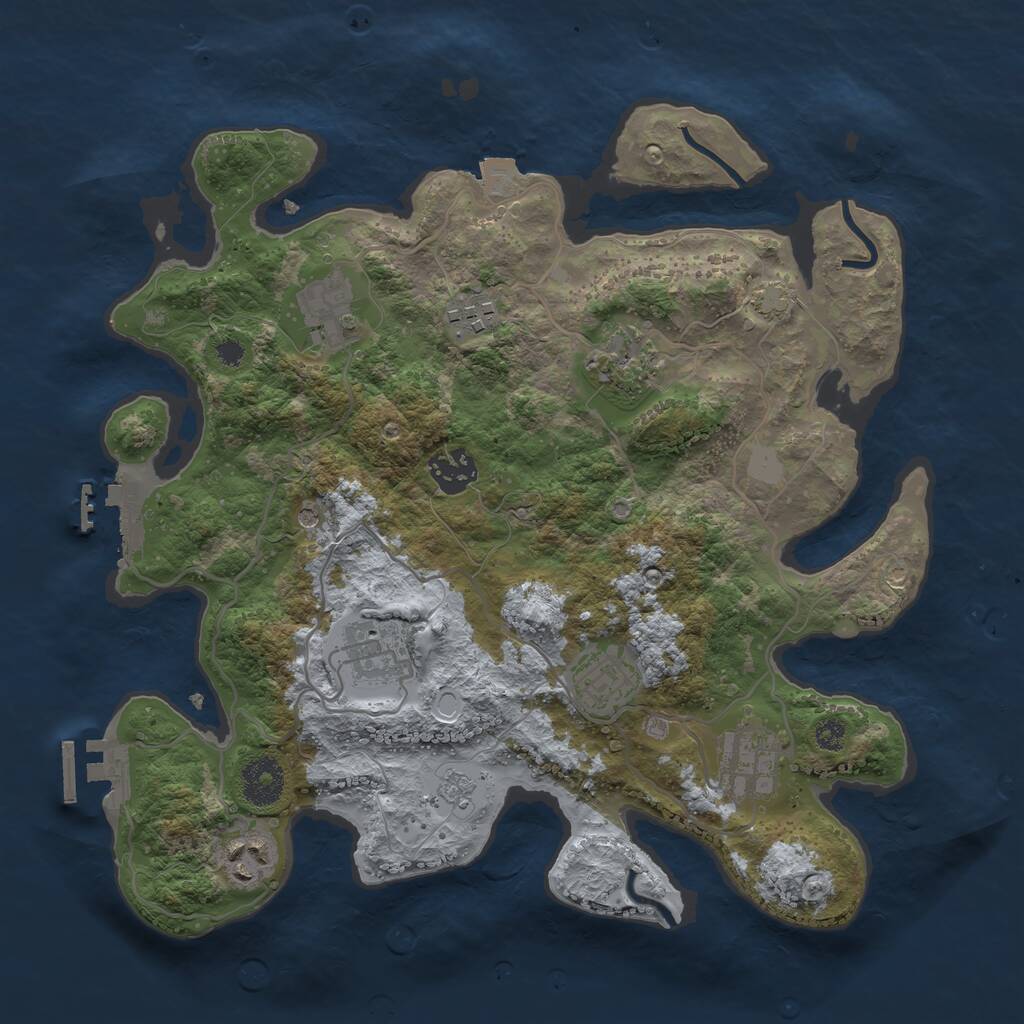 Rust Map: Procedural Map, Size: 3300, Seed: 317418346, 14 Monuments