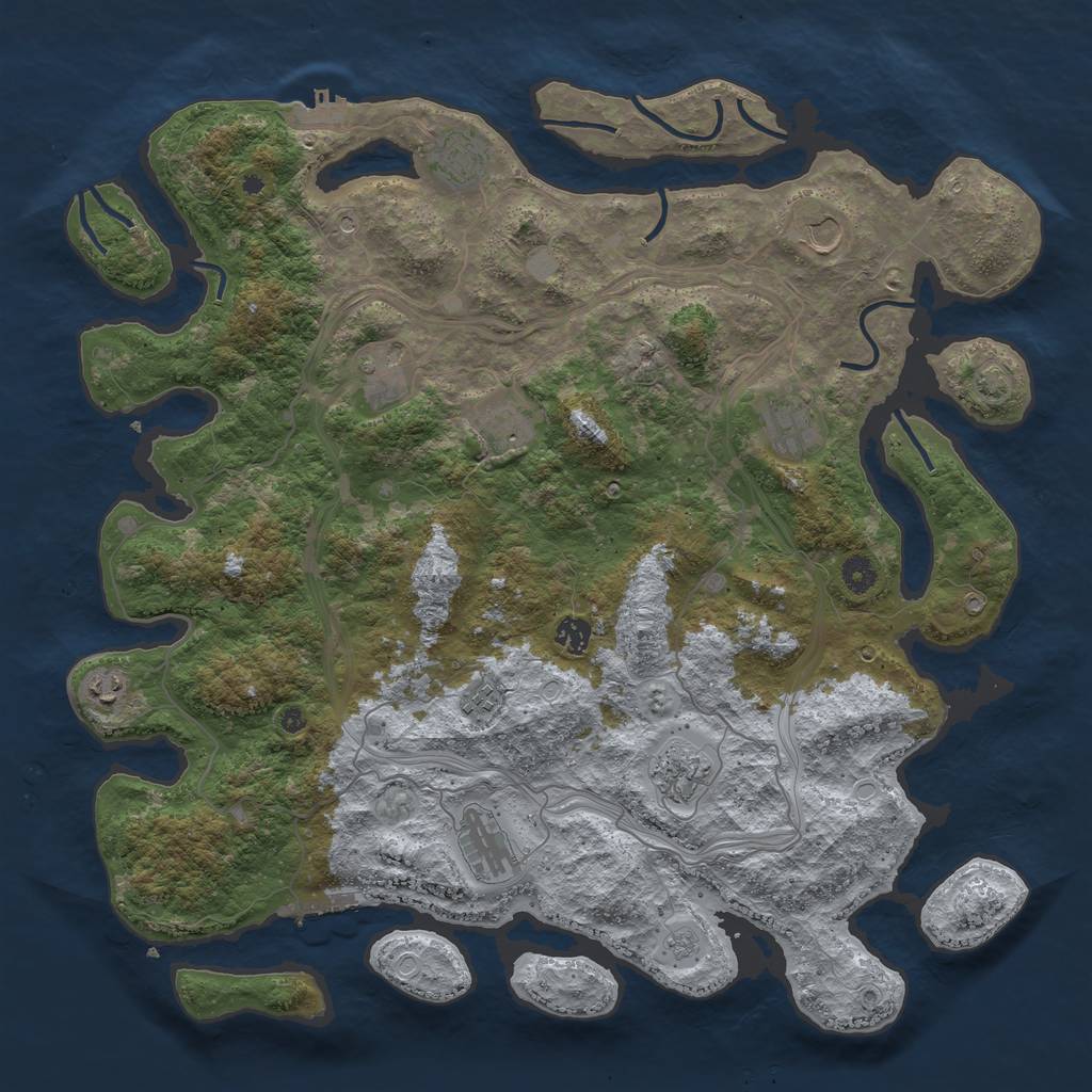 Rust Map: Procedural Map, Size: 4500, Seed: 28088971, 18 Monuments