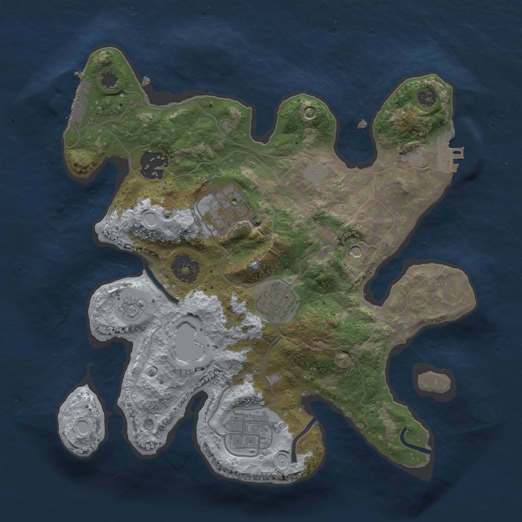 Rust Map: Procedural Map, Size: 2750, Seed: 1489761257, 11 Monuments