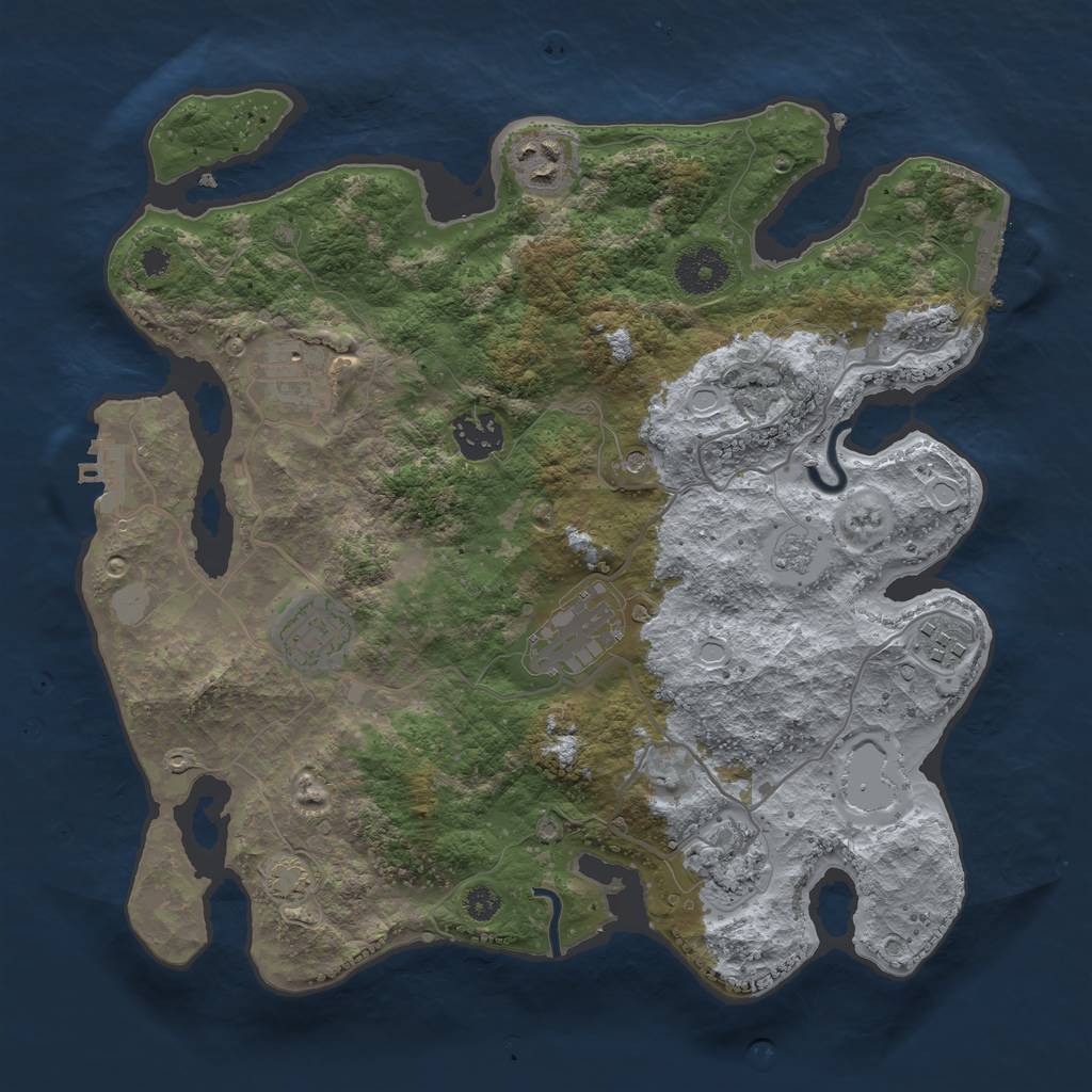 Rust Map: Procedural Map, Size: 3300, Seed: 154123412, 15 Monuments
