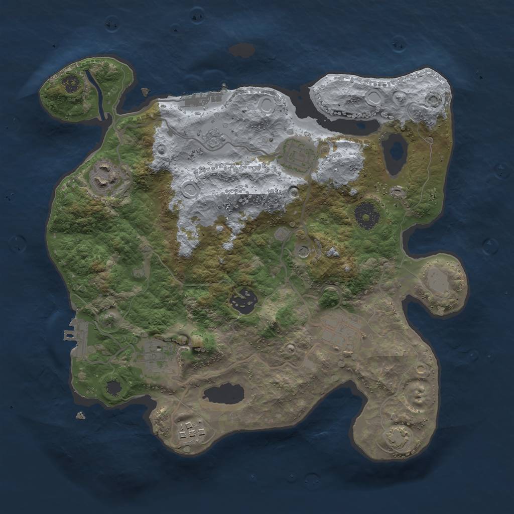 Rust Map: Procedural Map, Size: 3000, Seed: 2016037922, 14 Monuments