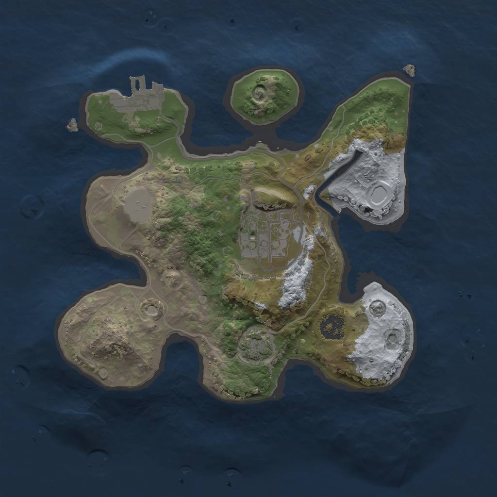 Rust Map: Procedural Map, Size: 2000, Seed: 746694764, 6 Monuments