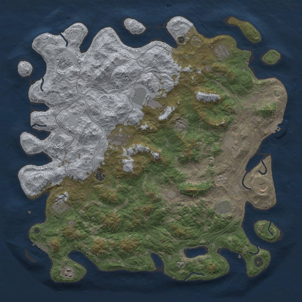 Rust Map: Procedural Map, Size: 4800, Seed: 1538074621, 19 Monuments