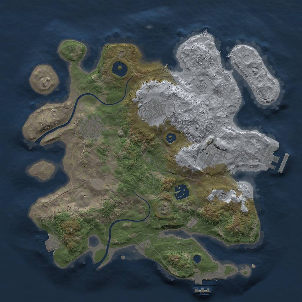 Rust Map: Procedural Map, Size: 3000, Seed: 914205954, 9 Monuments