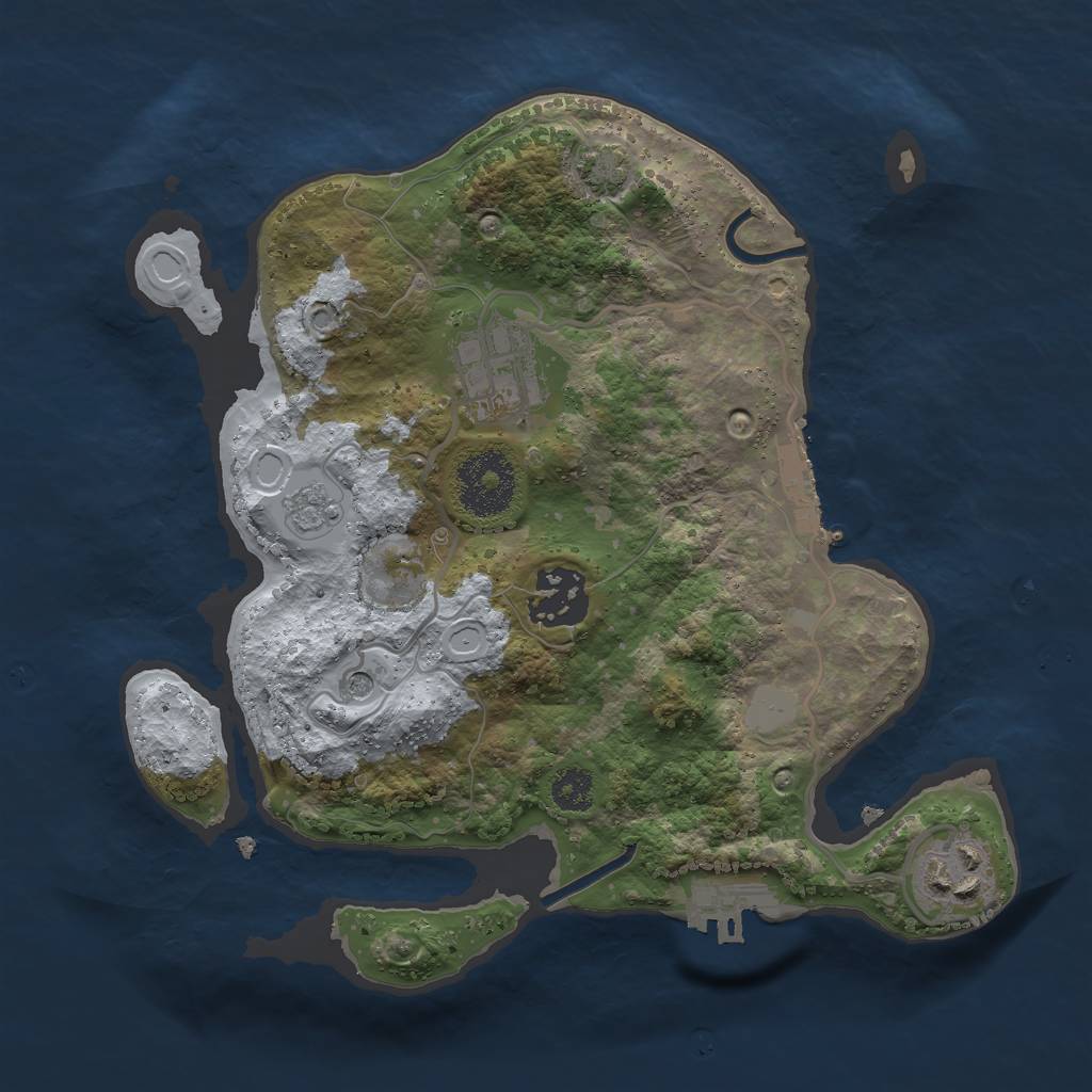 Rust Map: Procedural Map, Size: 2600, Seed: 55194723, 11 Monuments