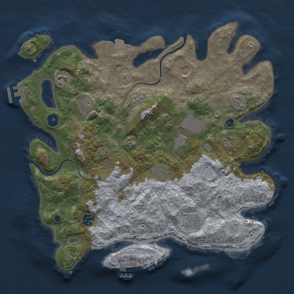 Rust Map: Procedural Map, Size: 3750, Seed: 37822714, 15 Monuments