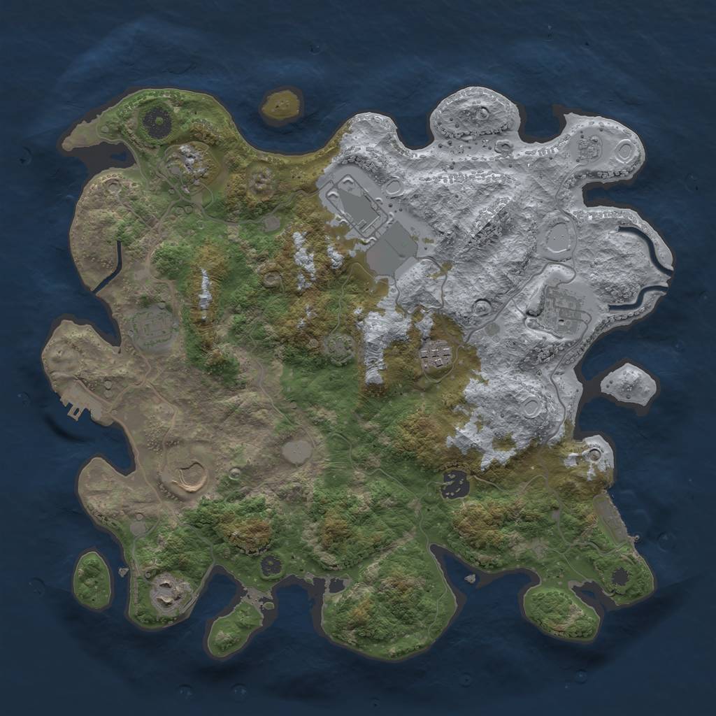 Rust Map: Procedural Map, Size: 3600, Seed: 88477176, 15 Monuments