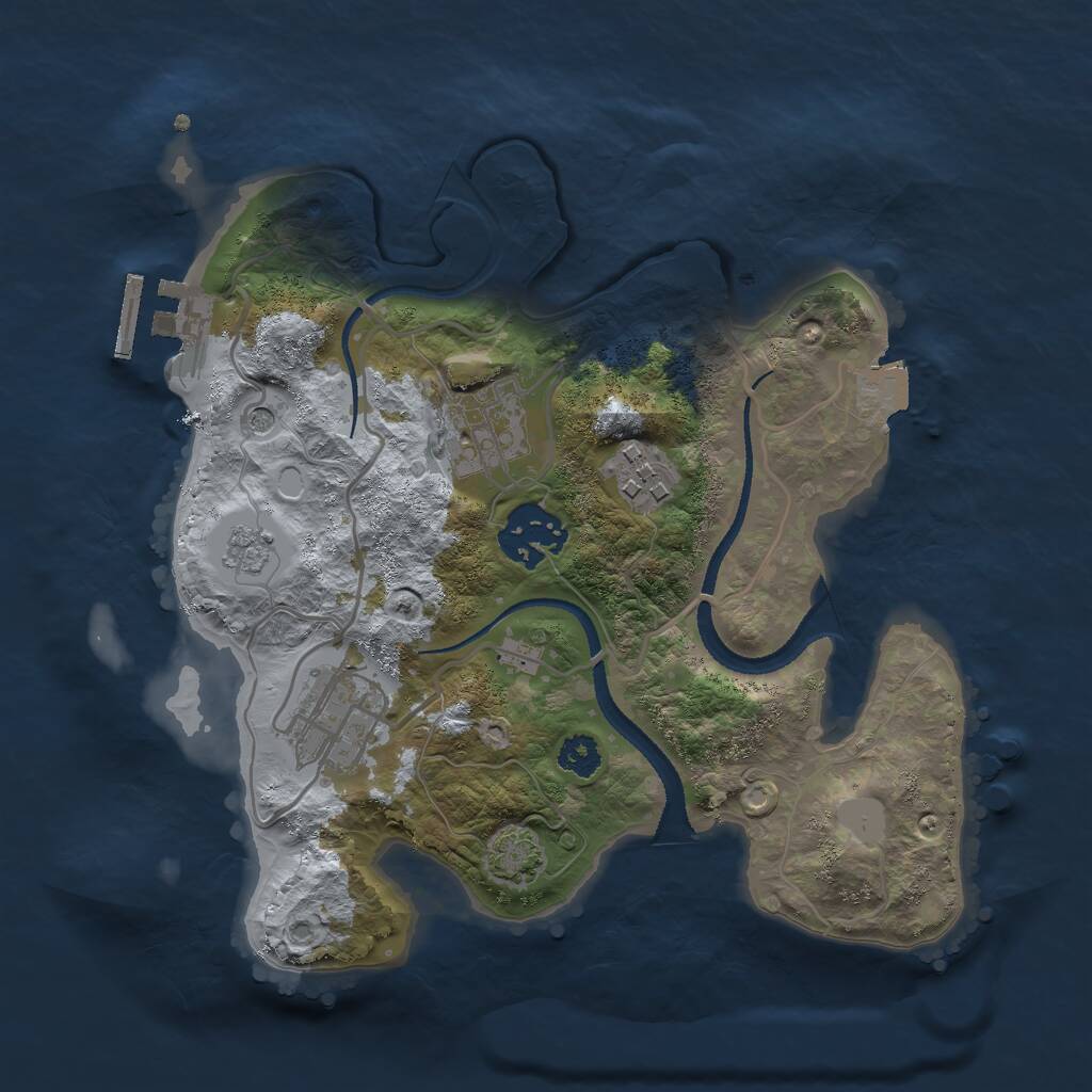 Rust Map: Procedural Map, Size: 2600, Seed: 56107615, 9 Monuments