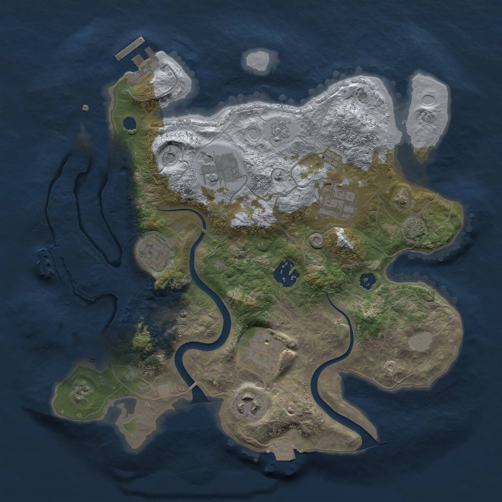 Rust Map: Procedural Map, Size: 3026, Seed: 42125, 12 Monuments