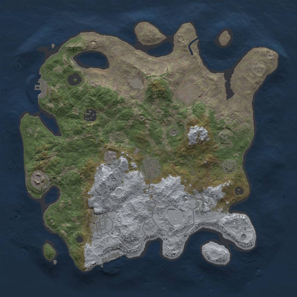 Rust Map: Procedural Map, Size: 3400, Seed: 6213, 15 Monuments