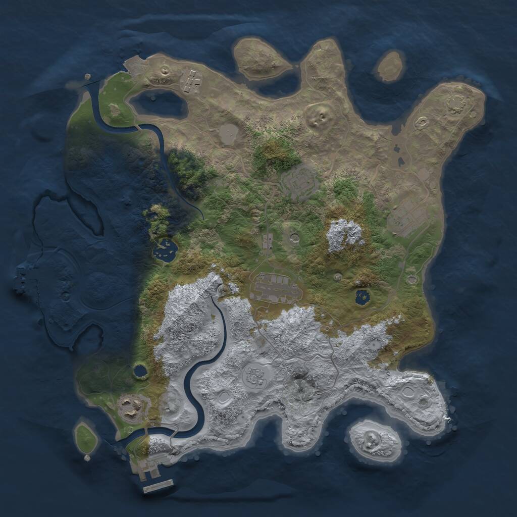 Rust Map: Procedural Map, Size: 3400, Seed: 6213, 12 Monuments