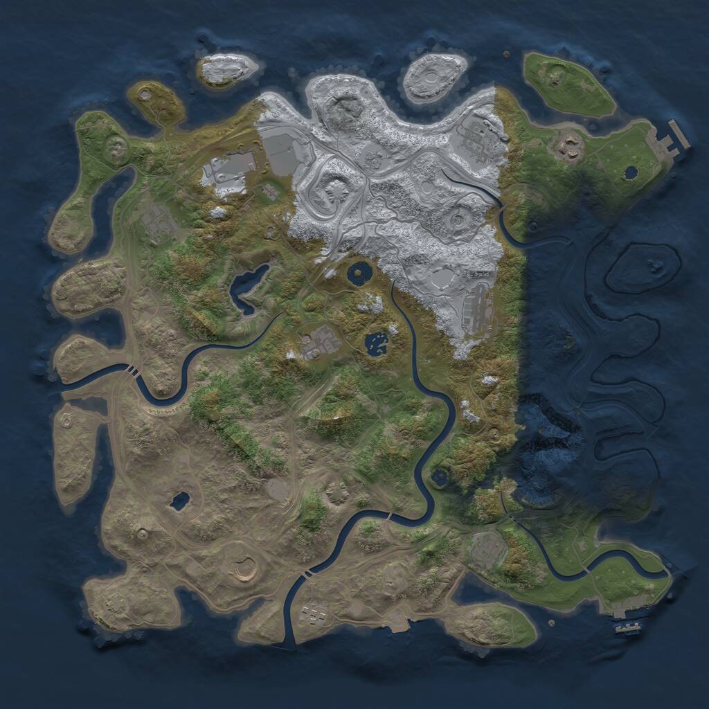 Rust Map: Procedural Map, Size: 4400, Seed: 66848961, 16 Monuments